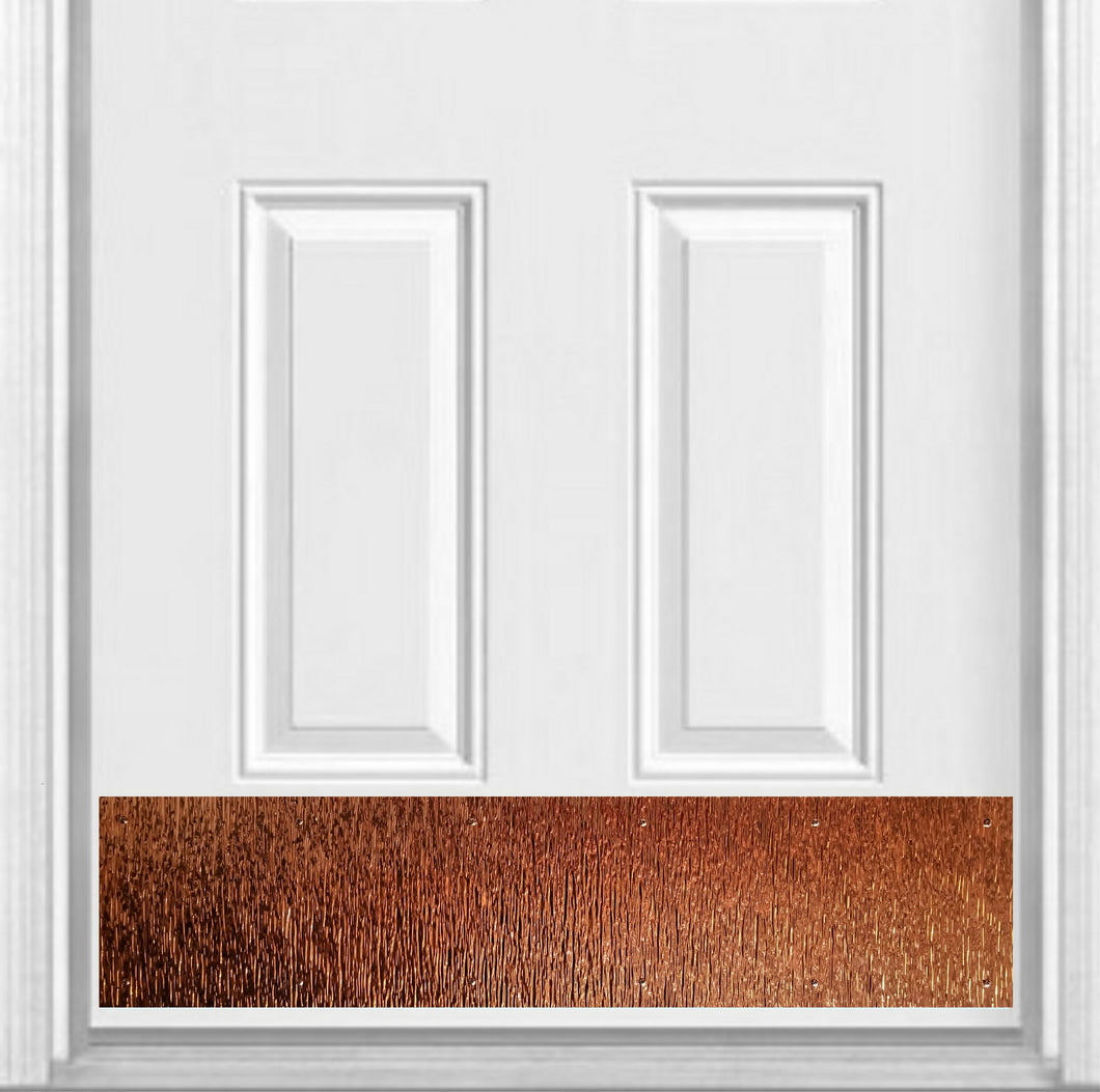 Door Kick Plate - Artisan Embossed - Tree Bark Copper - Multiple Size Options