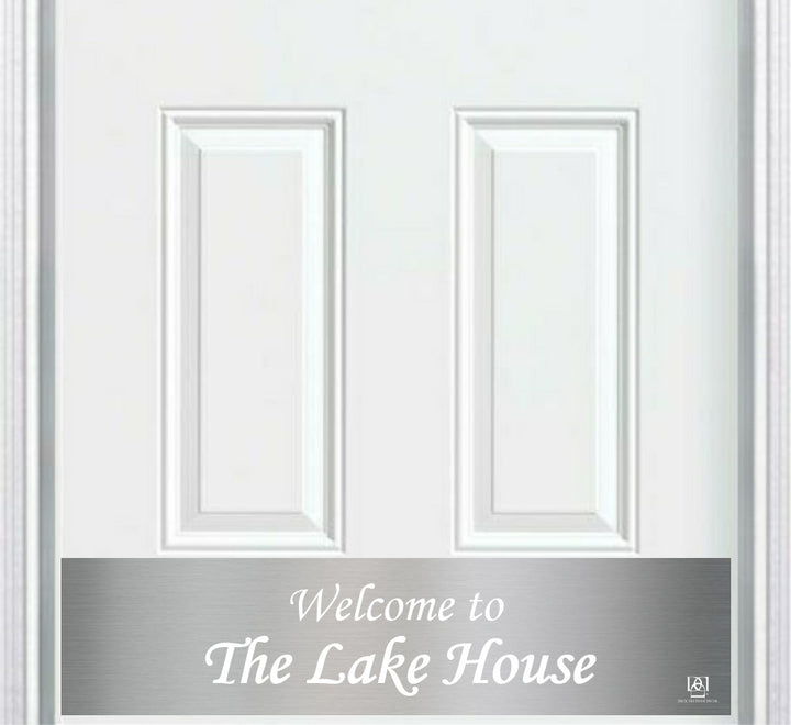 Door Kick Plate - Engraved - "Welcome to the Lake House" - Multiple Finish & Size Options